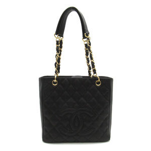 Chanel PST Tote Bag Caviar Skin Black